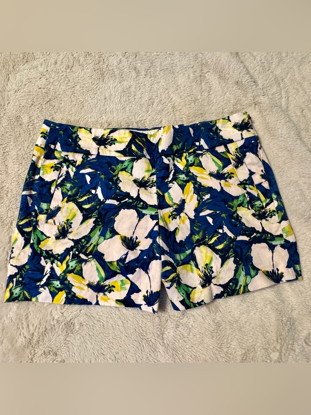 J. Crew 5" Stretch Chino City Shorts Blue Green Floral S M 6